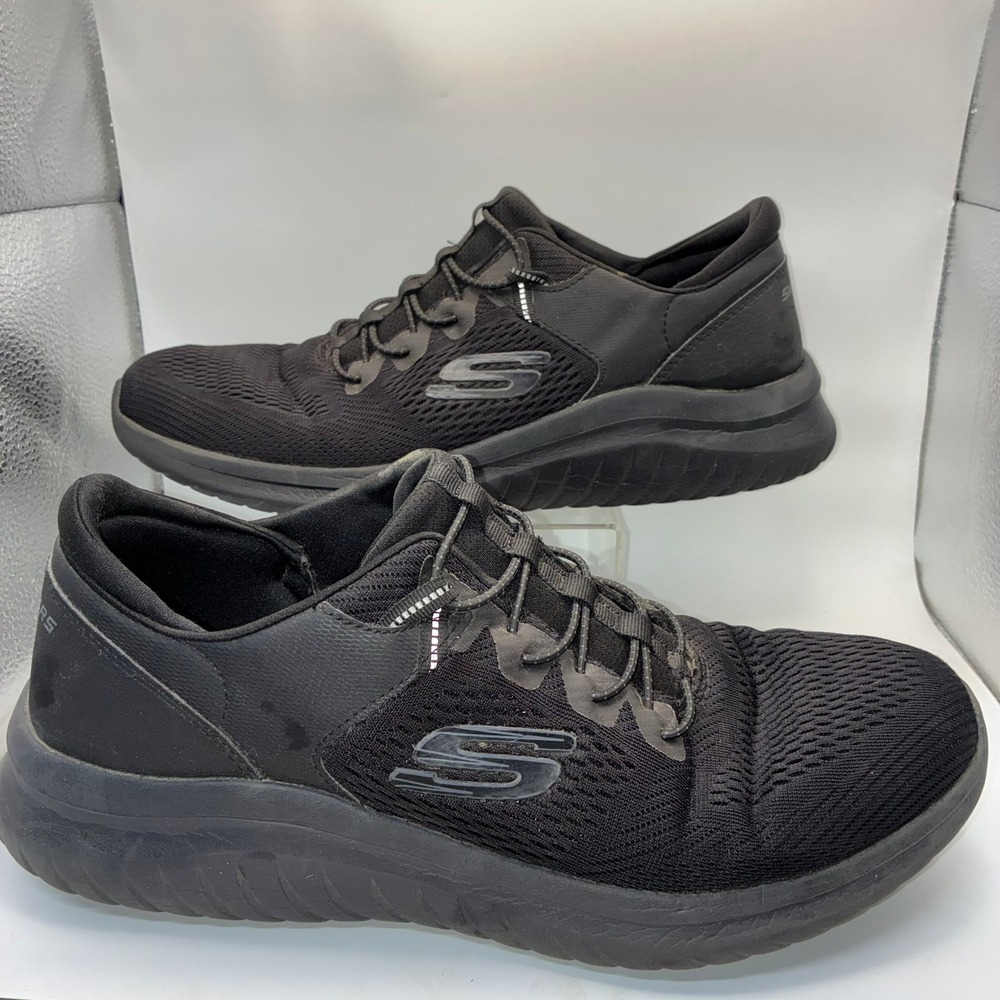 Skechers Summits Louvin Mens 12 Black Slip On Bungee Sneakers 56290 BBK